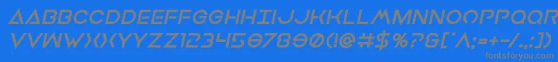 Earthorbiterxtraboldital Font – Gray Fonts on Blue Background