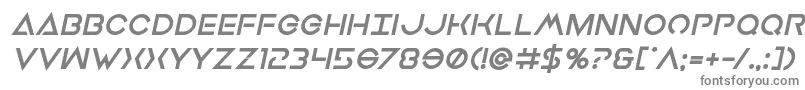 フォントEarthorbiterxtraboldital – 白い背景に灰色の文字