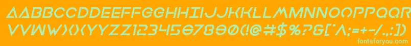 Шрифт Earthorbiterxtraboldital – зелёные шрифты на оранжевом фоне