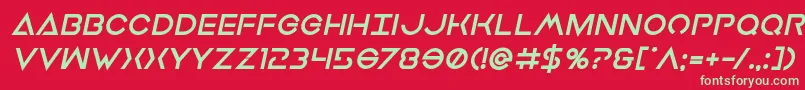 Earthorbiterxtraboldital Font – Green Fonts on Red Background
