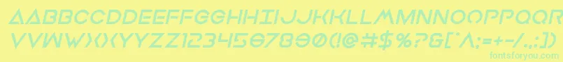 Earthorbiterxtraboldital Font – Green Fonts on Yellow Background