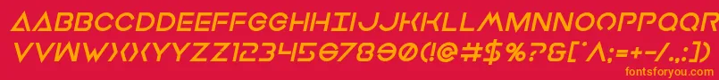 Earthorbiterxtraboldital Font – Orange Fonts on Red Background