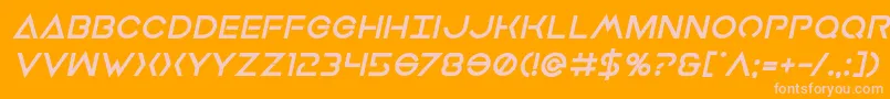 フォントEarthorbiterxtraboldital – オレンジの背景にピンクのフォント