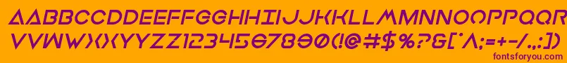 Earthorbiterxtraboldital Font – Purple Fonts on Orange Background