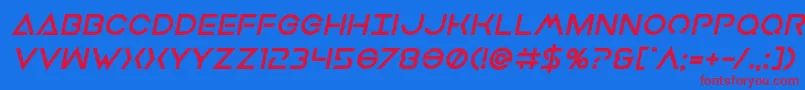 Earthorbiterxtraboldital Font – Red Fonts on Blue Background