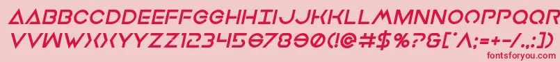 フォントEarthorbiterxtraboldital – ピンクの背景に赤い文字