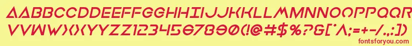 フォントEarthorbiterxtraboldital – 赤い文字の黄色い背景