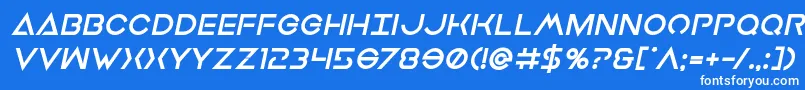 Шрифт Earthorbiterxtraboldital – белые шрифты на синем фоне