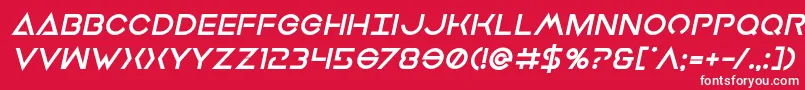 フォントEarthorbiterxtraboldital – 赤い背景に白い文字