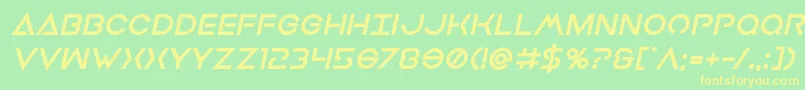 Earthorbiterxtraboldital Font – Yellow Fonts on Green Background