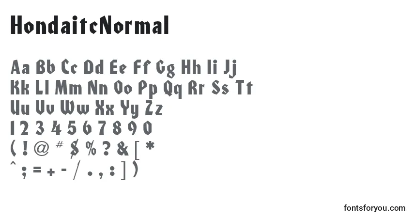 HondaitcNormalフォント–アルファベット、数字、特殊文字