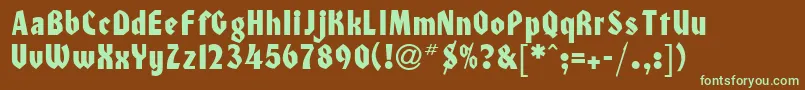HondaitcNormal-fontti – vihreät fontit ruskealla taustalla