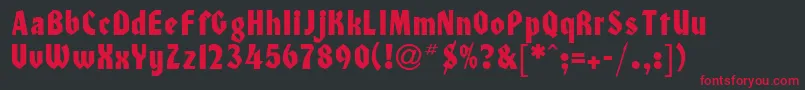 HondaitcNormal Font – Red Fonts on Black Background
