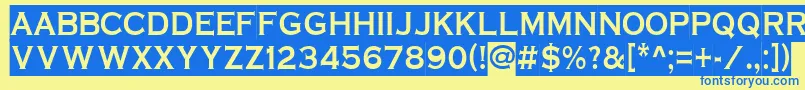ACoppergothsl Font – Blue Fonts on Yellow Background