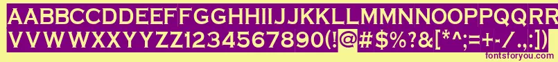 ACoppergothsl Font – Purple Fonts on Yellow Background