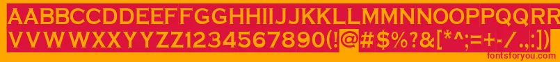 フォントACoppergothsl – オレンジの背景に赤い文字