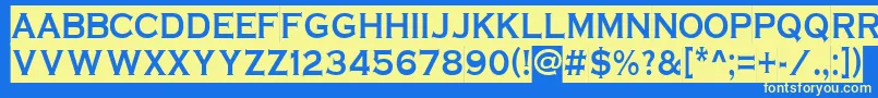 ACoppergothsl Font – Yellow Fonts on Blue Background