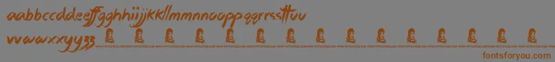 StickyThings Font – Brown Fonts on Gray Background
