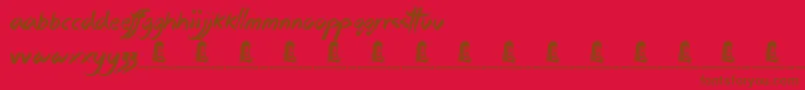 StickyThings Font – Brown Fonts on Red Background