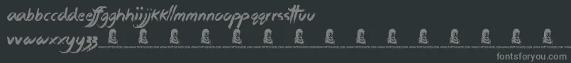 StickyThings Font – Gray Fonts on Black Background