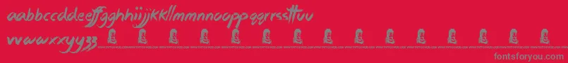 fuente StickyThings – Fuentes Grises Sobre Fondo Rojo