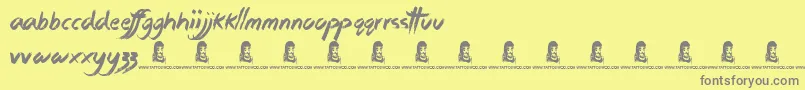 StickyThings Font – Gray Fonts on Yellow Background