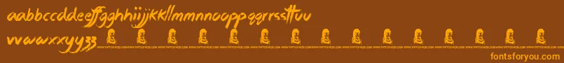 Шрифт StickyThings – оранжевые шрифты на коричневом фоне