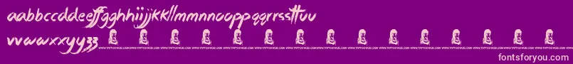 StickyThings Font – Pink Fonts on Purple Background