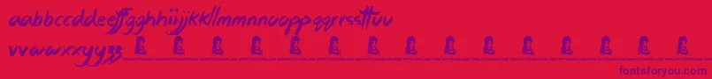 fuente StickyThings – Fuentes Moradas Sobre Fondo Rojo