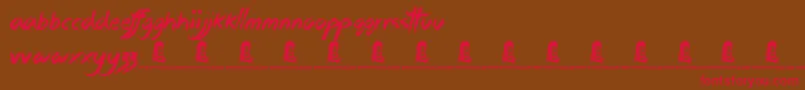 StickyThings Font – Red Fonts on Brown Background