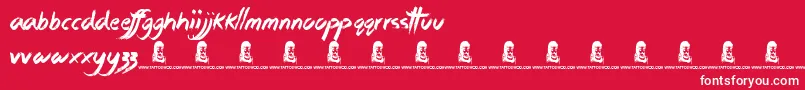 StickyThings Font – White Fonts on Red Background