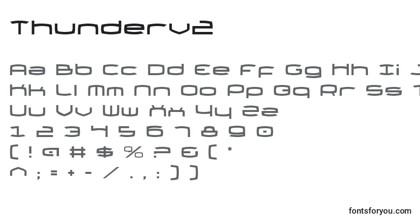 A fonte Thunderv2 – alfabeto, números, caracteres especiais