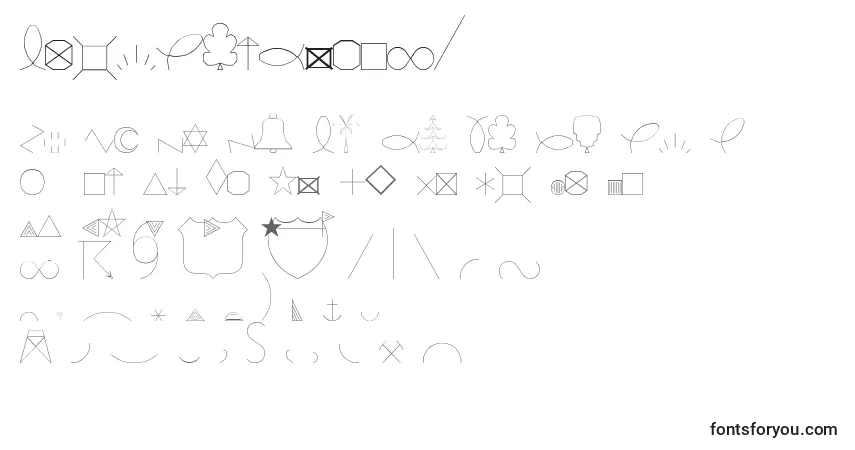 Czcionka EsriIglFont16 – alfabet, cyfry, specjalne znaki