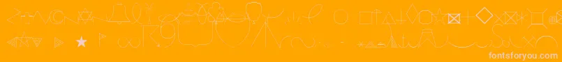 EsriIglFont16-Schriftart – Rosa Schriften auf orangefarbenem Hintergrund