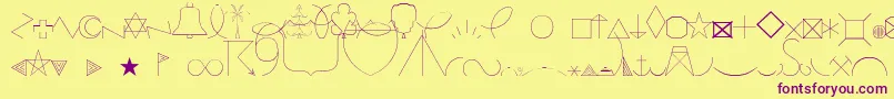 EsriIglFont16 Font – Purple Fonts on Yellow Background