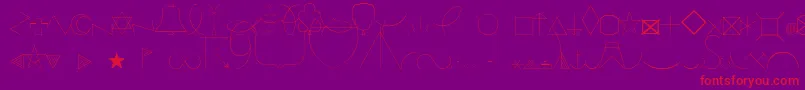 EsriIglFont16-Schriftart – Rote Schriften auf violettem Hintergrund