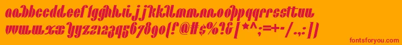 Catalunya-Schriftart – Rote Schriften auf orangefarbenem Hintergrund