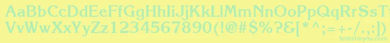 ItcKorinnaLtBold Font – Green Fonts on Yellow Background