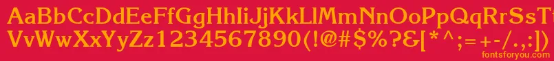 フォントItcKorinnaLtBold – 赤い背景にオレンジの文字