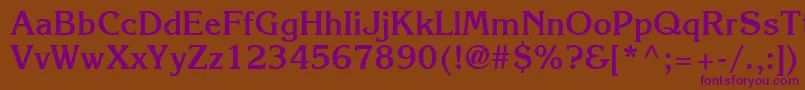 ItcKorinnaLtBold Font – Purple Fonts on Brown Background