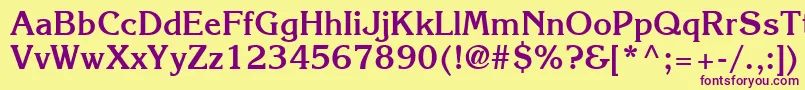 ItcKorinnaLtBold Font – Purple Fonts on Yellow Background