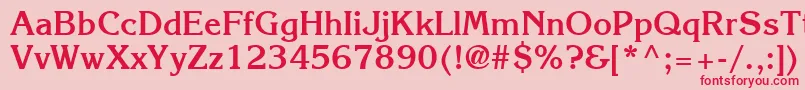 フォントItcKorinnaLtBold – ピンクの背景に赤い文字