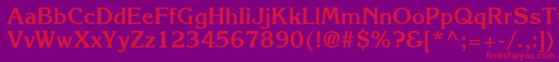 ItcKorinnaLtBold-Schriftart – Rote Schriften auf violettem Hintergrund