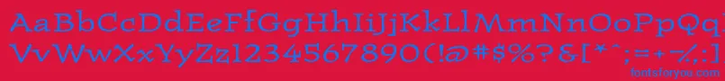 Westernpressexpandedssk-fontti – siniset fontit punaisella taustalla