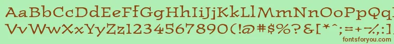 Westernpressexpandedssk-fontti – ruskeat fontit vihreällä taustalla