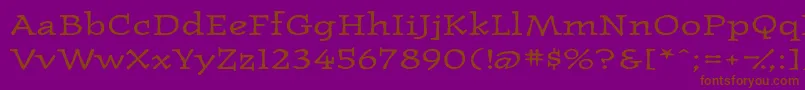Westernpressexpandedssk-fontti – ruskeat fontit violetilla taustalla