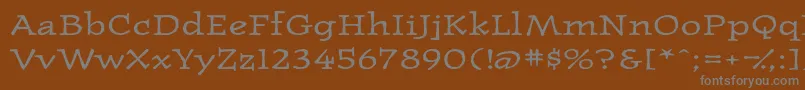 Westernpressexpandedssk-Schriftart – Graue Schriften auf braunem Hintergrund