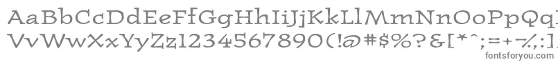 Westernpressexpandedssk-fontti – harmaat kirjasimet valkoisella taustalla