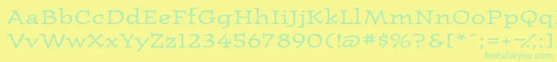 Westernpressexpandedssk Font – Green Fonts on Yellow Background