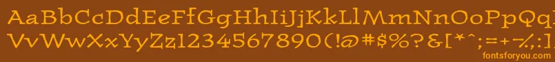 Westernpressexpandedssk Font – Orange Fonts on Brown Background
